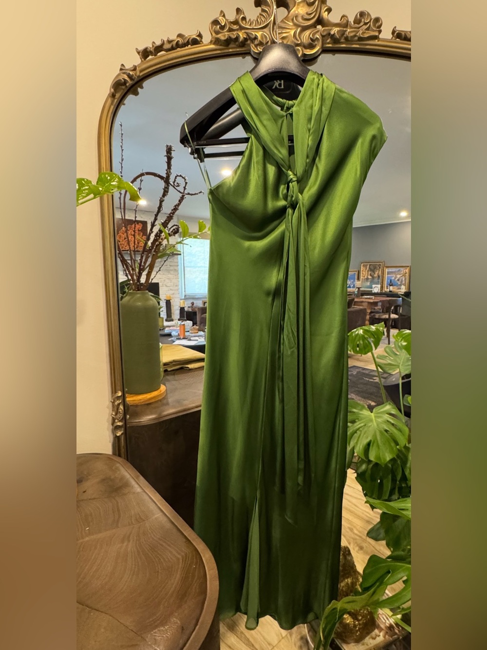 Banana Republic Green Kaia One-Shoulder Silk Midi Dress - Picture 4 of 6